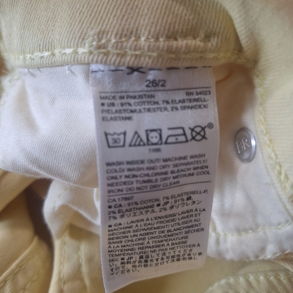 Banana Republic high rise cropped pants pale citrus SZ 26 - Picture 7 of 8